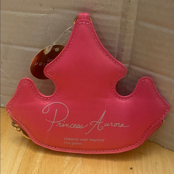 Bath & Body Works Disney Princess Aurora Pink Crown bag charm coin purse NWT - Picture 4 of 7